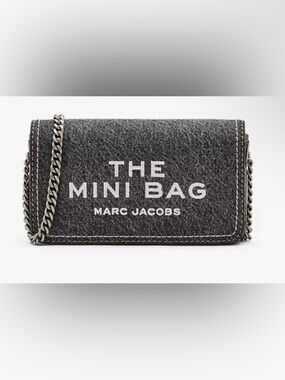 Marc Jacobs denim/Charcoal Gray 'The Mini Bag' Chain Belt Bag
